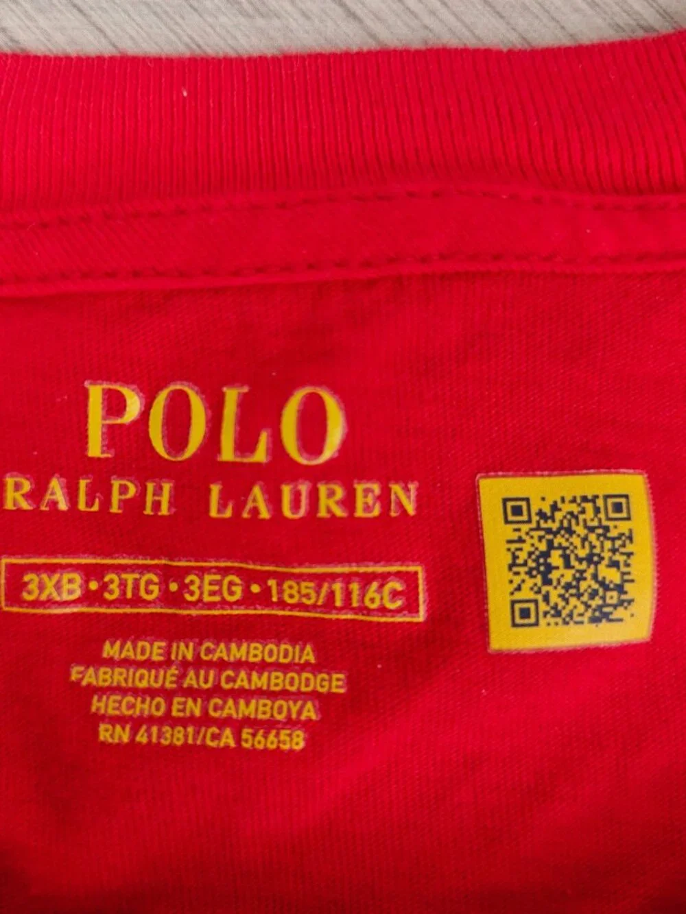 Polo Ralph Lauren Men’s T-Shirt Red Size 3XB Crewneck Classic Fit Cotton
